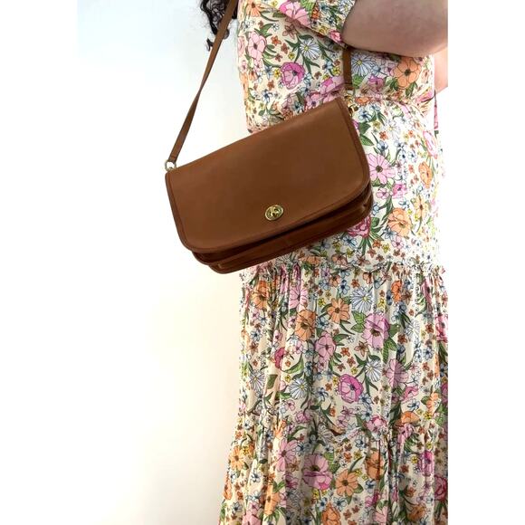 Coach Convertible Clutch 9635 British Tan Leather Shoulder Bag Handbag Purse - Picture 3 of 12